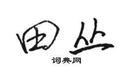 駱恆光田叢行書個性簽名怎么寫