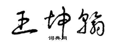 曾慶福王坤翰草書個性簽名怎么寫