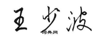 駱恆光王少波行書個性簽名怎么寫