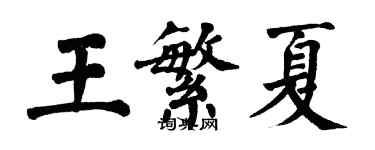 翁闓運王繁夏楷書個性簽名怎么寫