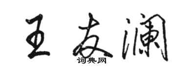駱恆光王友瀾行書個性簽名怎么寫