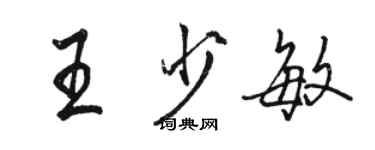 駱恆光王少敏行書個性簽名怎么寫