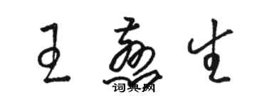 駱恆光王慈生草書個性簽名怎么寫