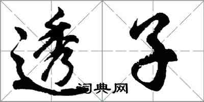 胡問遂透子行書怎么寫