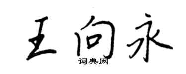 王正良王向永行書個性簽名怎么寫