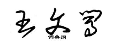 朱錫榮王文闖草書個性簽名怎么寫