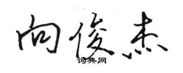 駱恆光向俊傑行書個性簽名怎么寫