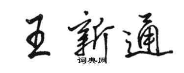 駱恆光王新通行書個性簽名怎么寫