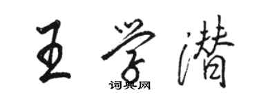 駱恆光王學潛行書個性簽名怎么寫