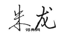 駱恆光朱龍行書個性簽名怎么寫