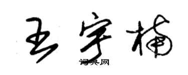 朱錫榮王宇楠草書個性簽名怎么寫