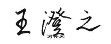 駱恆光王澄之行書個性簽名怎么寫