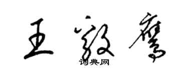 梁錦英王毅鷹草書個性簽名怎么寫