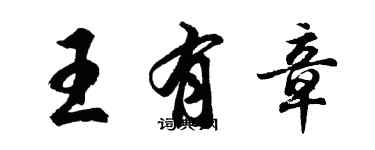胡問遂王有章行書個性簽名怎么寫