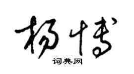 梁錦英楊博草書個性簽名怎么寫