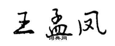 曾慶福王孟鳳行書個性簽名怎么寫