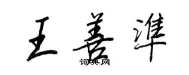 王正良王善準行書個性簽名怎么寫