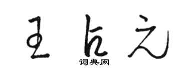 駱恆光王占元草書個性簽名怎么寫