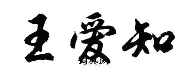 胡問遂王愛知行書個性簽名怎么寫