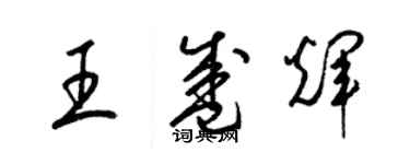梁錦英王盛輝草書個性簽名怎么寫