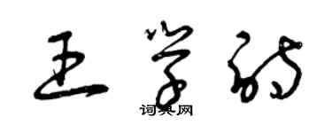 曾慶福王學詩草書個性簽名怎么寫