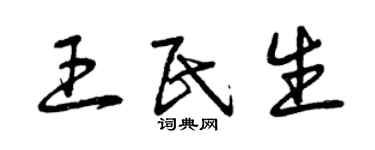 曾慶福王民生草書個性簽名怎么寫
