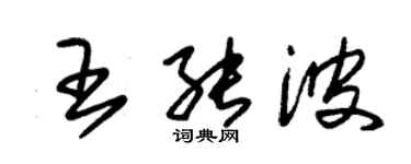 朱錫榮王能波草書個性簽名怎么寫