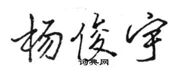 駱恆光楊俊宇行書個性簽名怎么寫