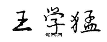 曾慶福王學猛行書個性簽名怎么寫