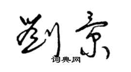 曾慶福劉景草書個性簽名怎么寫