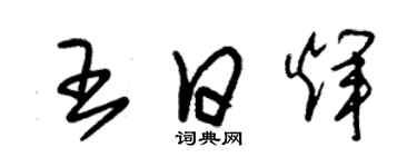 朱錫榮王日輝草書個性簽名怎么寫