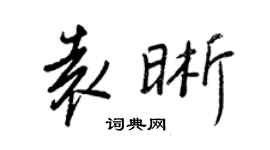 王正良袁晰行書個性簽名怎么寫