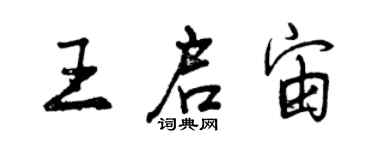 曾慶福王啟宙行書個性簽名怎么寫