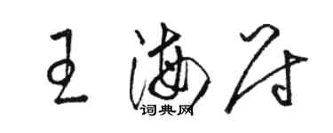 駱恆光王海尉草書個性簽名怎么寫