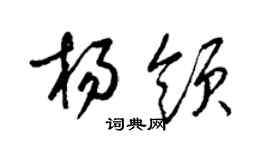 梁錦英楊領草書個性簽名怎么寫