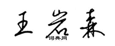 梁錦英王岩森草書個性簽名怎么寫