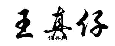 胡問遂王真仔行書個性簽名怎么寫