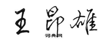 駱恆光王昂雄行書個性簽名怎么寫