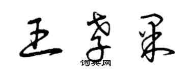 曾慶福王孝果草書個性簽名怎么寫