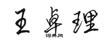 駱恆光王卓理行書個性簽名怎么寫