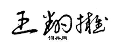 曾慶福王翻擁草書個性簽名怎么寫