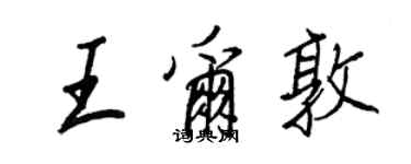 王正良王爾敦行書個性簽名怎么寫