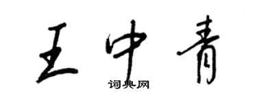 王正良王中青行書個性簽名怎么寫