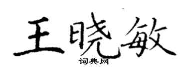丁謙王曉敏楷書個性簽名怎么寫