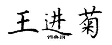 丁謙王進菊楷書個性簽名怎么寫