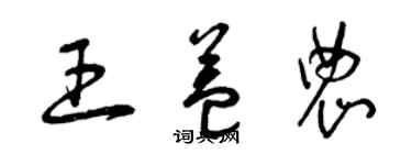 曾慶福王益農草書個性簽名怎么寫
