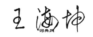 駱恆光王海坤草書個性簽名怎么寫