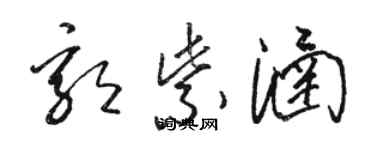 駱恆光郭紫涵草書個性簽名怎么寫