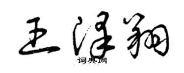 曾慶福王澤翔草書個性簽名怎么寫