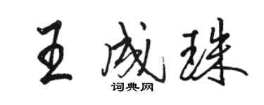 駱恆光王成珠行書個性簽名怎么寫